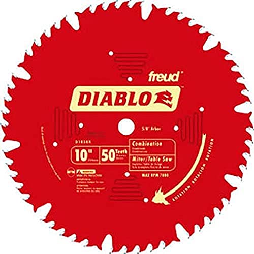 Diablo by FreudFreud D1050X Diablo 10 50-tooth ATB Combo Saw Blade w/5/8 Arbor&PermaShield