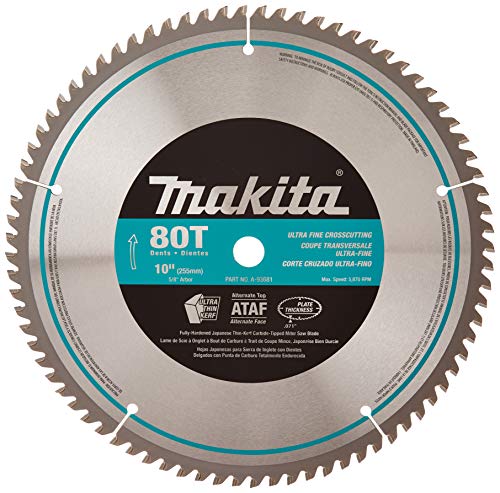 Makita A-93681 10-Inch 80 Tooth Micro Polished Mitersaw Blade Silver