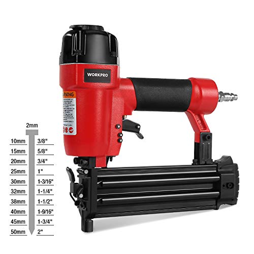 WORKPRO 18-Gauge Pneumatic Brad Nailer, Compatible with 3/8” up to ...