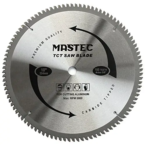 MASTEC 10-Inch 100T Carbide Tooth TCG for Aluminum Saw Blade ...