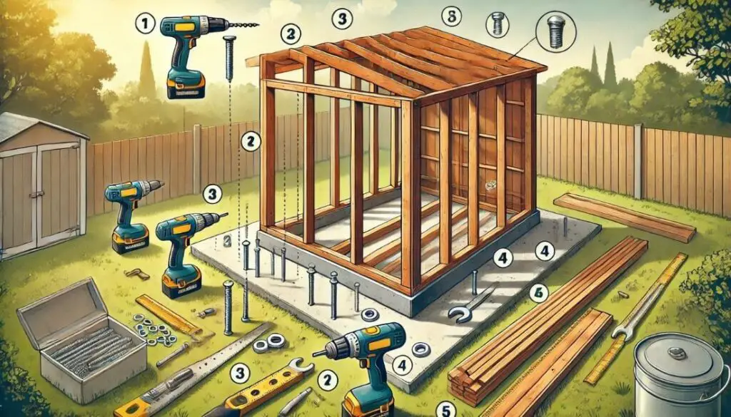 How to Attach the Frame to a Concrete Shed Base